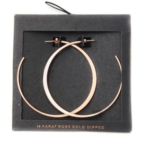 NWT Secret Box NYC Gold Dipped 3" Hoop Earrings